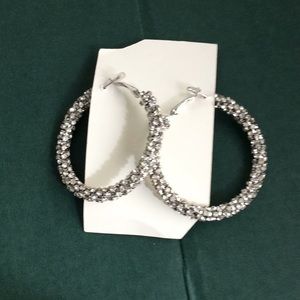 Rhinestone hoop earrings